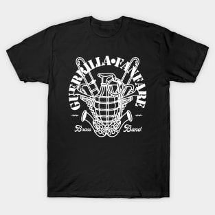 Guerrilla Fanfare Brass Band! - White logo T-Shirt